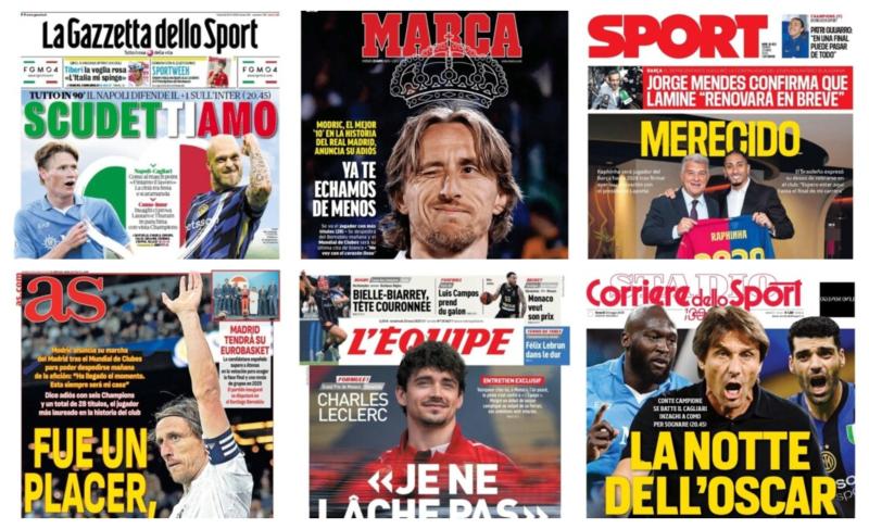 أبرز عناوين أغلفة الصحف العالمية: “مودريتش افضل رقم 10 في تاريخ ريال مدريد يعلن رحيله”
